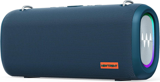 Vibe Pro Outdoor Bluetooth Speaker, 80W Peak Loud Portable Wireless Speaker, Waterproof IPX65, Deep Bass, RGB Lights, Studio Quality Sound Powered by Waves Audio, Party & Pool Ready (Blue)