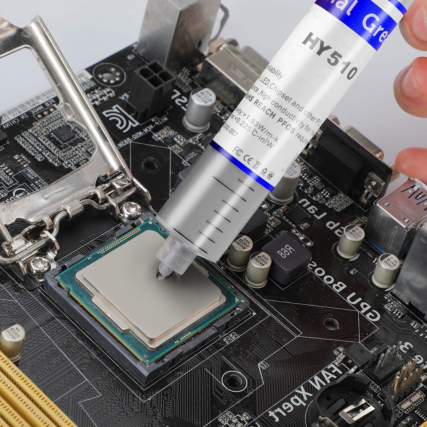 HY-510-25g Thermal Conductivity: >1.93W/m-k CPU Thermal heatsink Paste Silicone Grease Compound Non-Conductive for pc CPU gpu PS4 25Gram