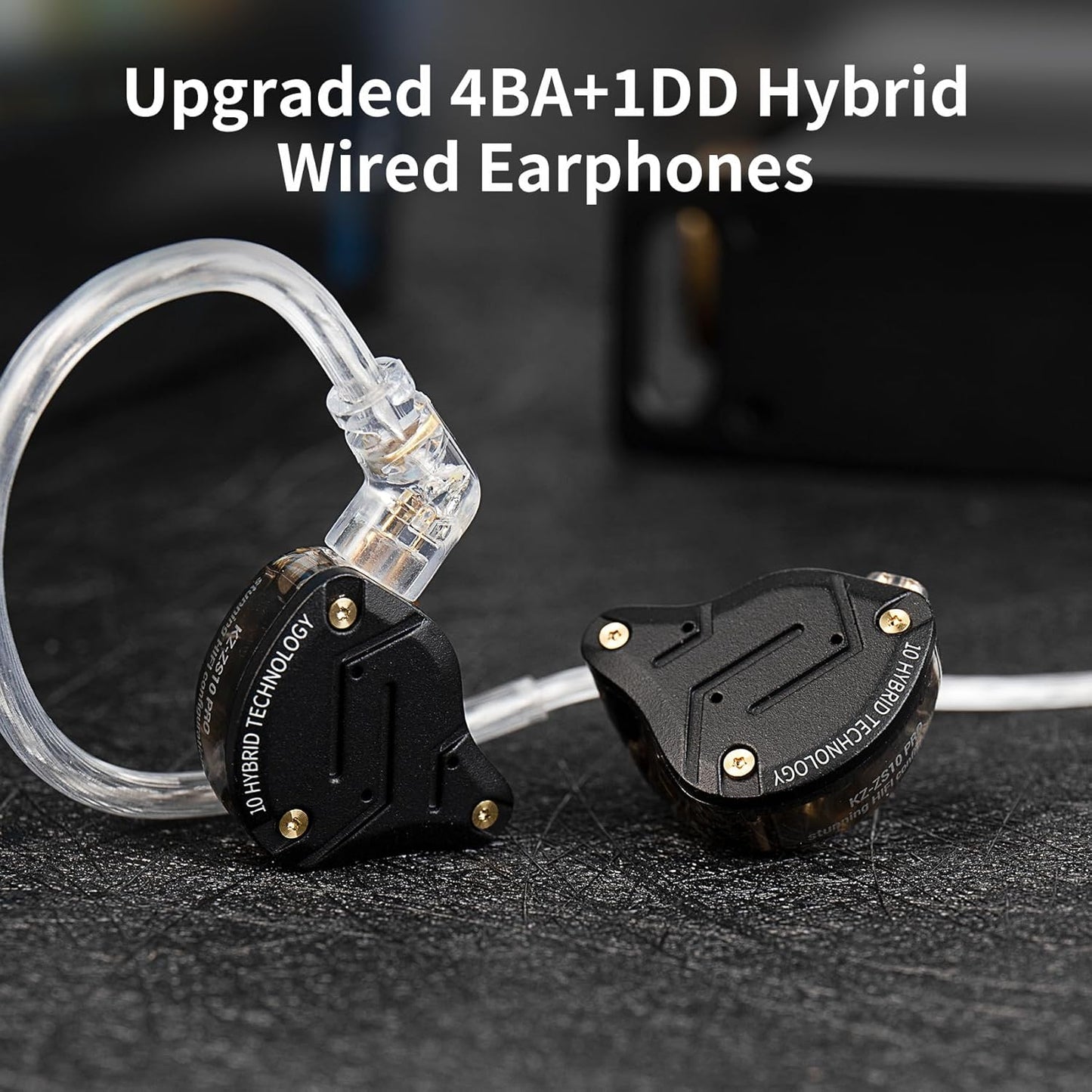KZ ZS10 Pro IEM Earbuds,KZ in Ear Monitor for Systerm, 4BA 1DD Wired Gaming Headphone Multi Driver in Ear Earphone, IEM Earphone, on Stage Monitor for Singer Guitarist Drummer (Glare Blue, with Mic)