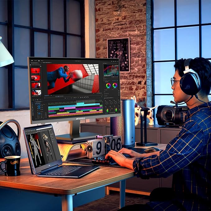 SANSUI Monitor 24 inch 100Hz Computer Monitor丨FHD 1080P PC Monitor丨HDMI丨FreeSync丨HDR丨Earphone Jack丨 Ergonomic Tilt for Home and Office