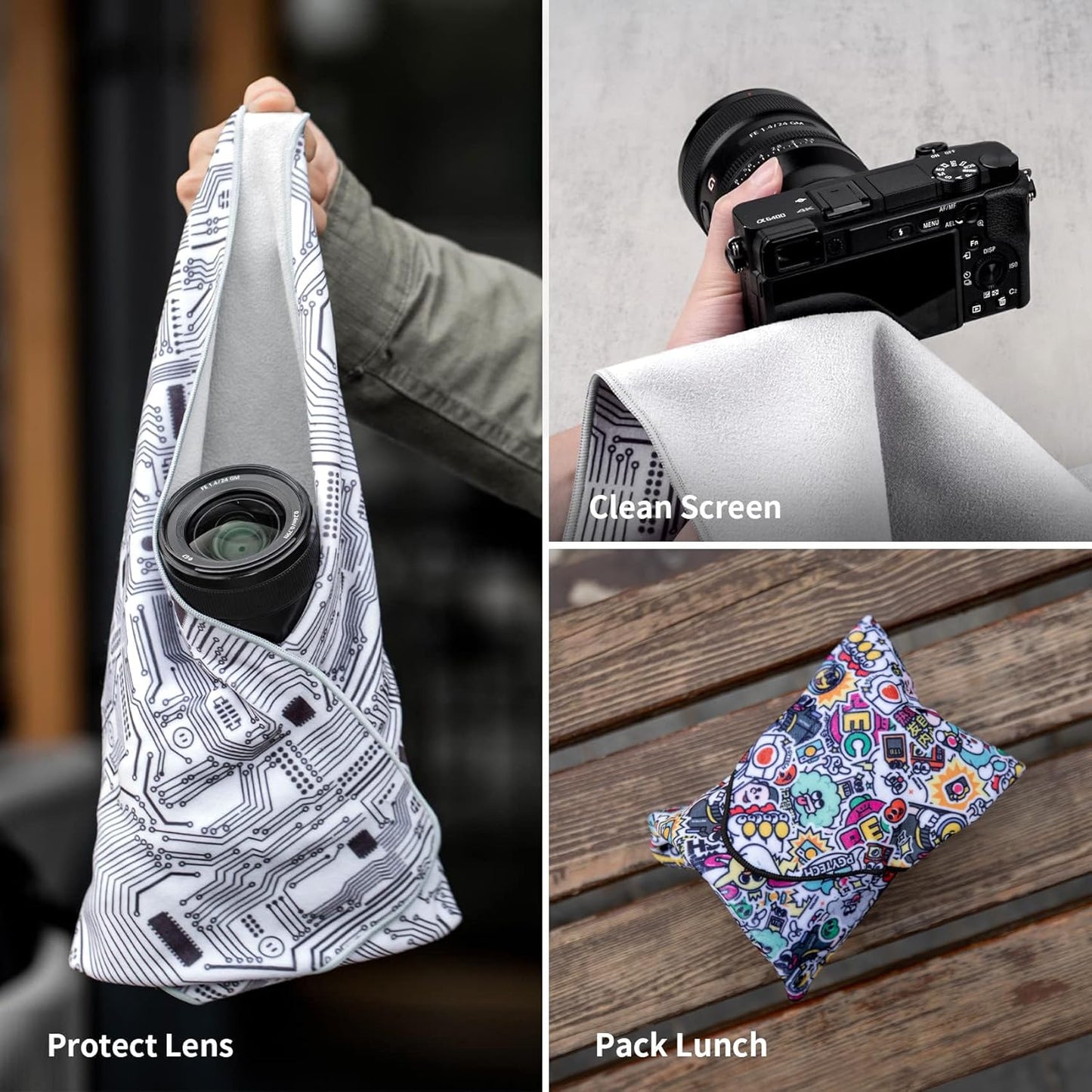 PGYTECH Protective Wrap, Anti-scratch Lens Camera Wrap, Lens protector, Magic Self-Adhesive Cloth Protective Camera Wrapper for DSLR/Phone/Accessories