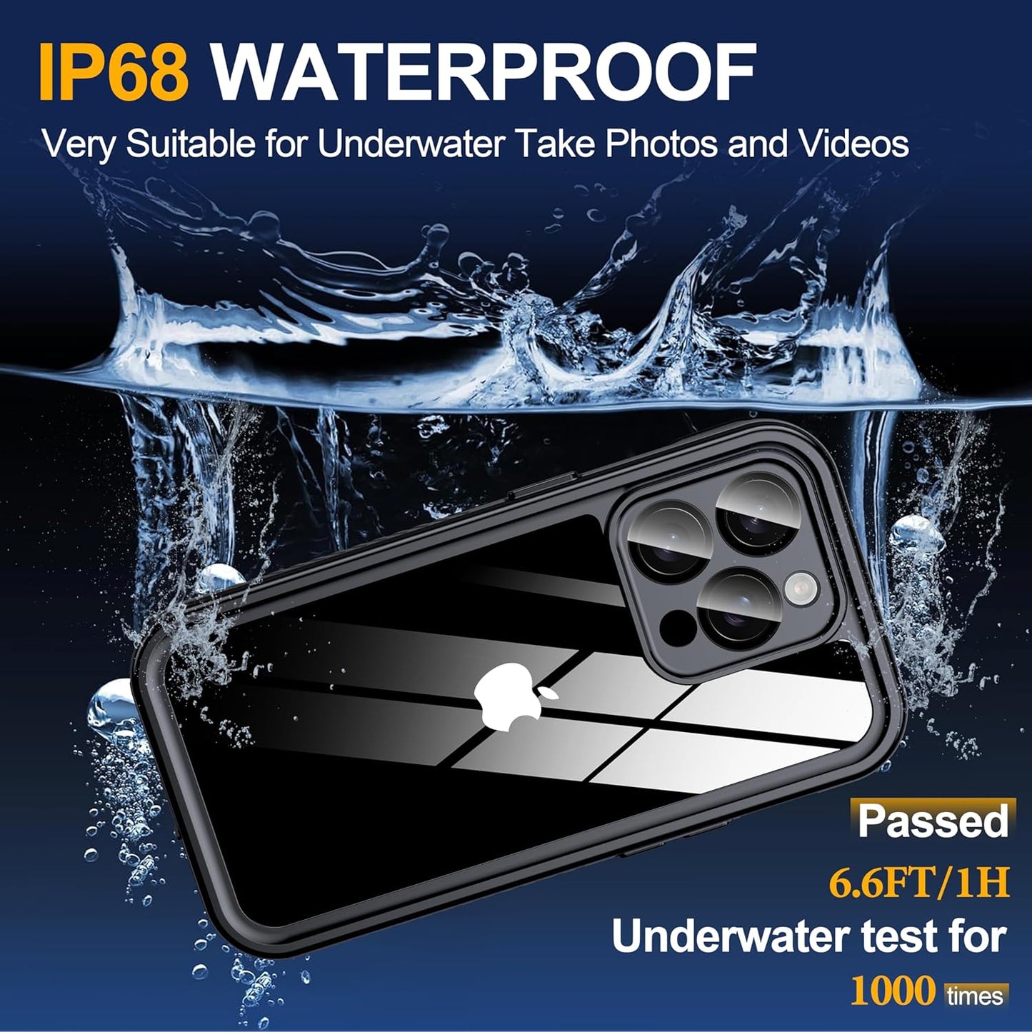 for iPhone 14 Pro Case Waterproof - Built-in Privacy Screen Protector & HD Screen Protector [IP68 Underwater] Shockproof Dustproof Full Body Protection iPhone 14 Pro Phone Case Blue
