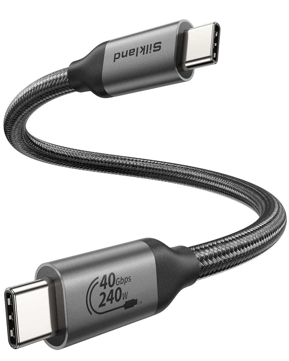 Silkland USB 4 Cable for Thunderbolt 4 Cable 1FT, 40Gbps USB C Data Cable, 240W PD 3.1 Fast Charging, 8K/5K@60Hz, Short USB C Thunderbolt Cable, Compatible for SSD, MacBook, Docking, Hub, iPhone 16/15