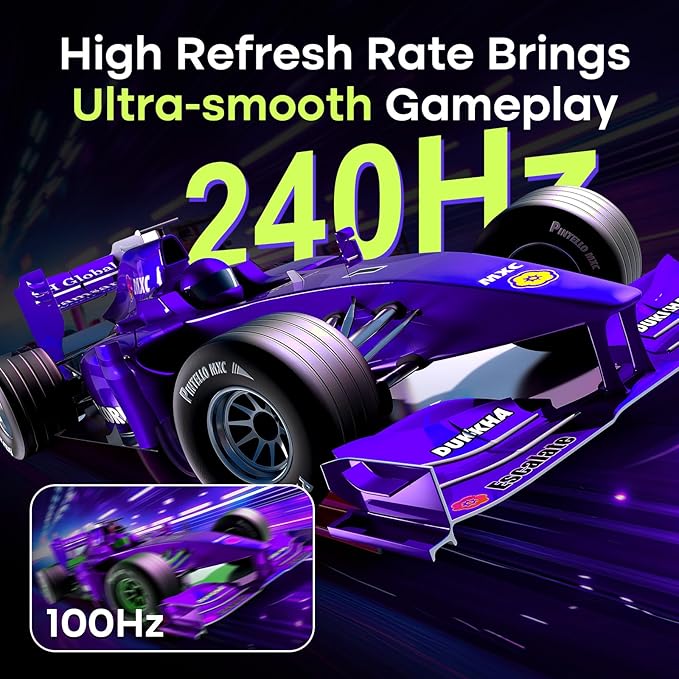 Amzfast 27 Inch 240Hz Gaming Monitor, FHD Fast VA Panel 4000:1 Contrast Computer Monitor with Speakers, HDMI DP Ports 125% sRGB VESA Support for Gmaing Office (One DP Cable Included, AMZG27F5 Pro)