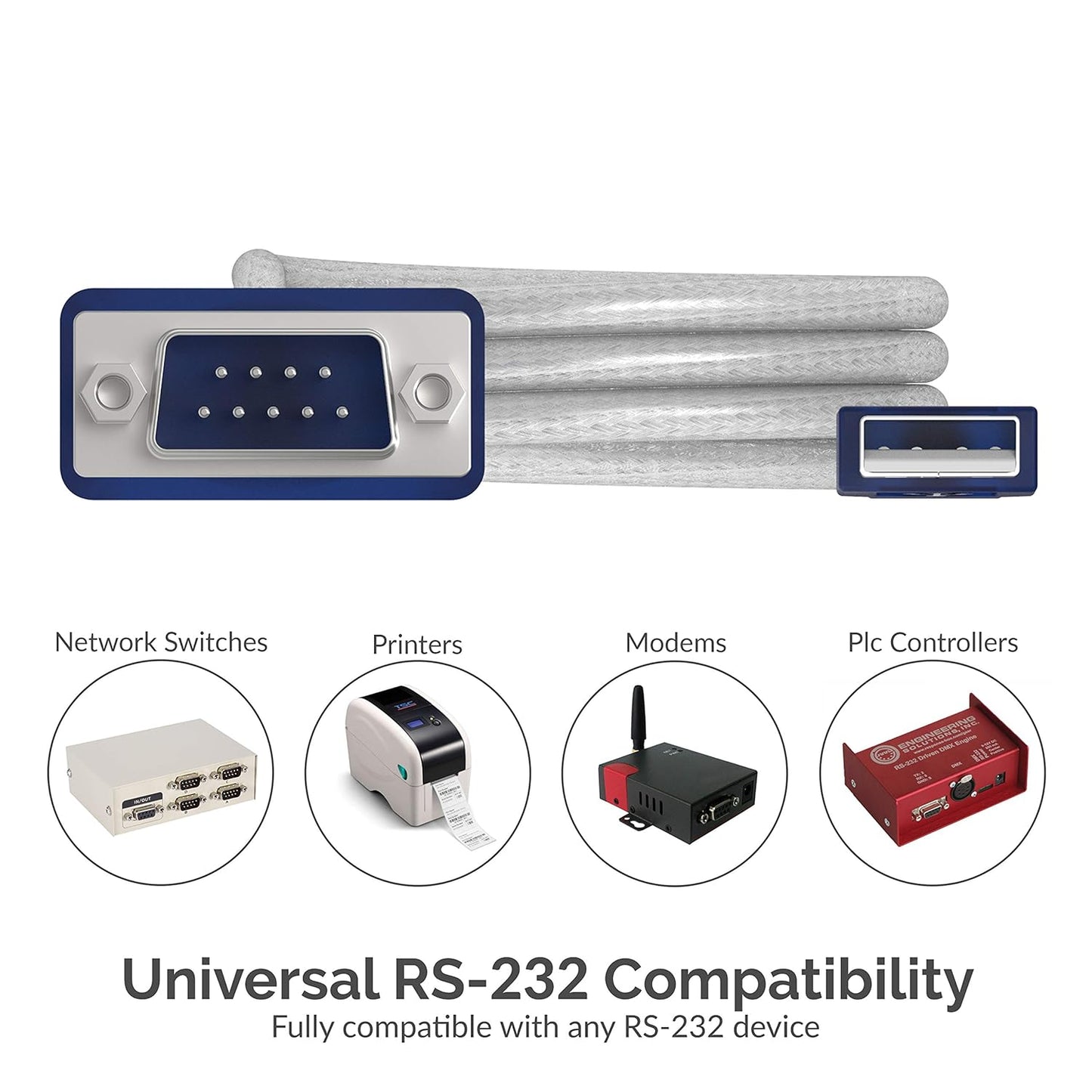SABRENT USB 2.0 to Serial (9 Pin) DB 9 RS 232 Converter Cable, Prolific Chipset, Hexnuts, [Windows 10/8.1/8/7/VISTA/XP, Mac OS X 10.6 and Above] 6 Feet (CB-9P6F)
