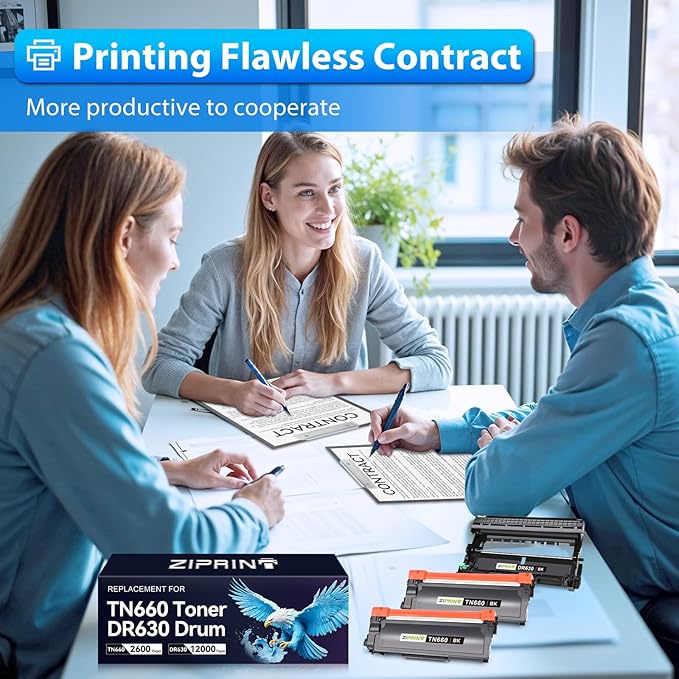ZIPRINT TN660 Toner Cartridge and DR630 Drum Unit Compatible for Brother HL-L2300D HL-L2320D HL-L2360DW HL-L2380DW DCP-L2540DW DCP-L2520DW MFC-L2700DW MFC-L2740DW (2 Toners, 1 Drum Unit, 3 Pack)