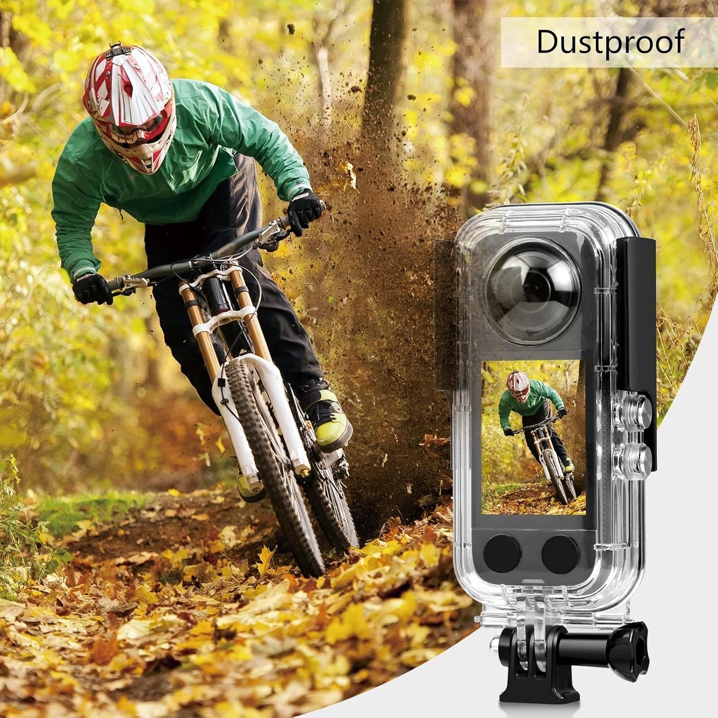 PULUZ 30m/98ft Dive Case for Insta360 X3 Underwater Waterproof Housing Cover Protective PC Shell Photography Housings with Bracket Insta 360 X3 Camera Accessories