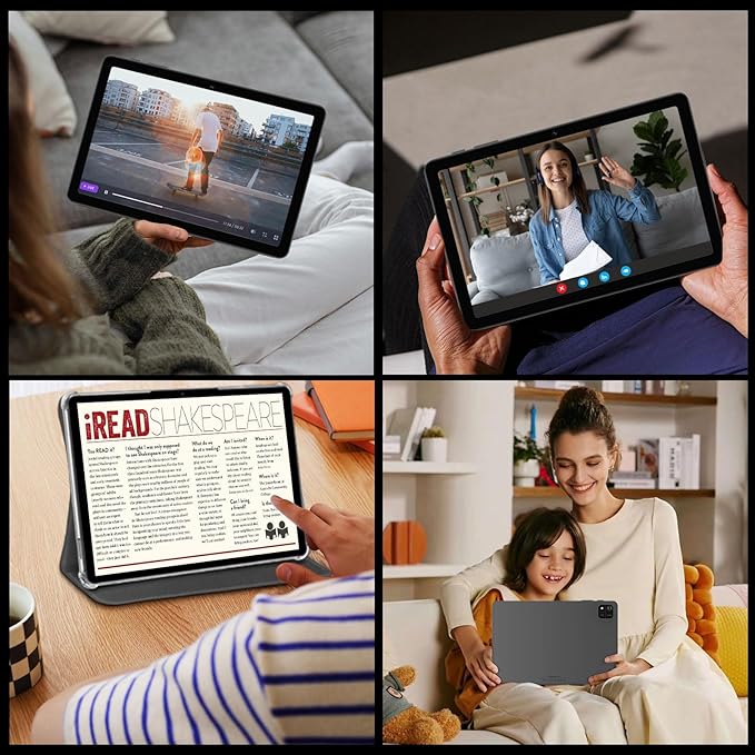 Tablet, 10 inch Android 15 Tablet with Octa-Core Processor, 12GB RAM 64GB ROM 2TB Expand, 1280x800 HD Touchscreen, GPS, WiFi 5, Dual Camera, BT5.0, 6000mAh, Widevine L1 (Black)