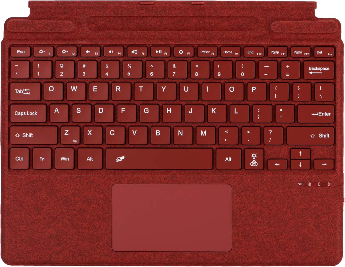 Keyboard for Microsoft Surface Pro Copilot+ (11th Edition) / Pro 11 / Pro 10 / Pro 9 / Pro 8 / Pro X, 13 inch, Detachable Type Cover with Touchpad, 7-Color Backlit & Pen Holder (Poppy Red)