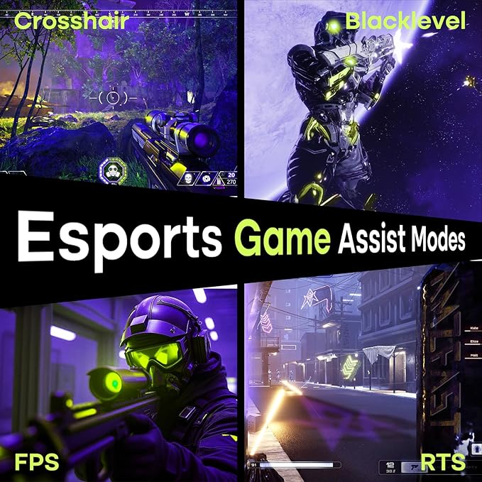 Amzfast 27 Inch 240Hz Gaming Monitor, FHD Fast VA Panel 4000:1 Contrast Computer Monitor with Speakers, HDMI DP Ports 125% sRGB VESA Support for Gmaing Office (One DP Cable Included, AMZG27F5 Pro)