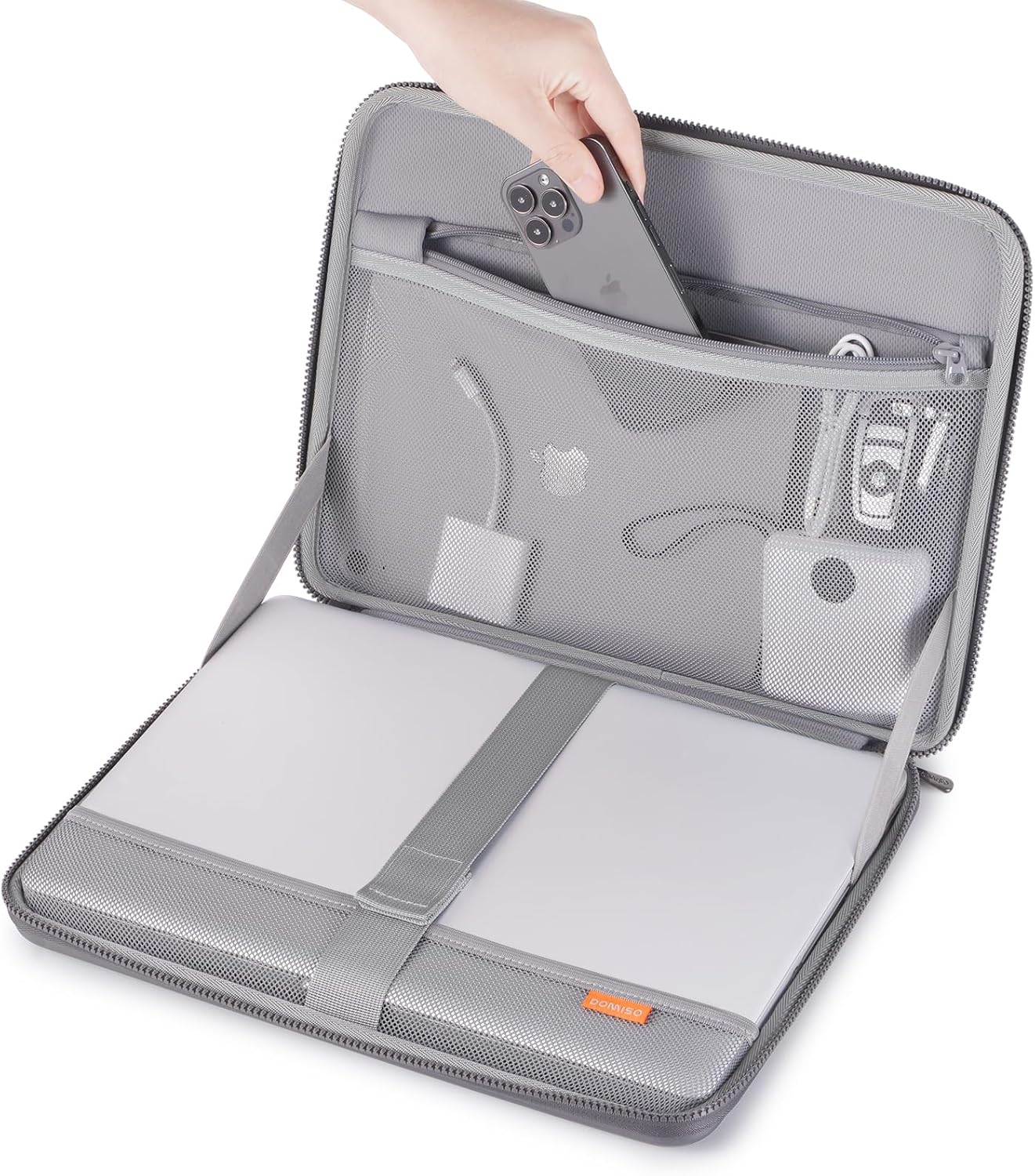 DOMISO 15.6 inch Laptop Sleeve with Handle Shockproof Waterproof EVA Protective Case for 15.6" Yoga 720 IdeaPad 310 320 ThinkPad T570/Legion 5 Gen 6/HP Envy 15/15.6" Notebooks, Dark Grey