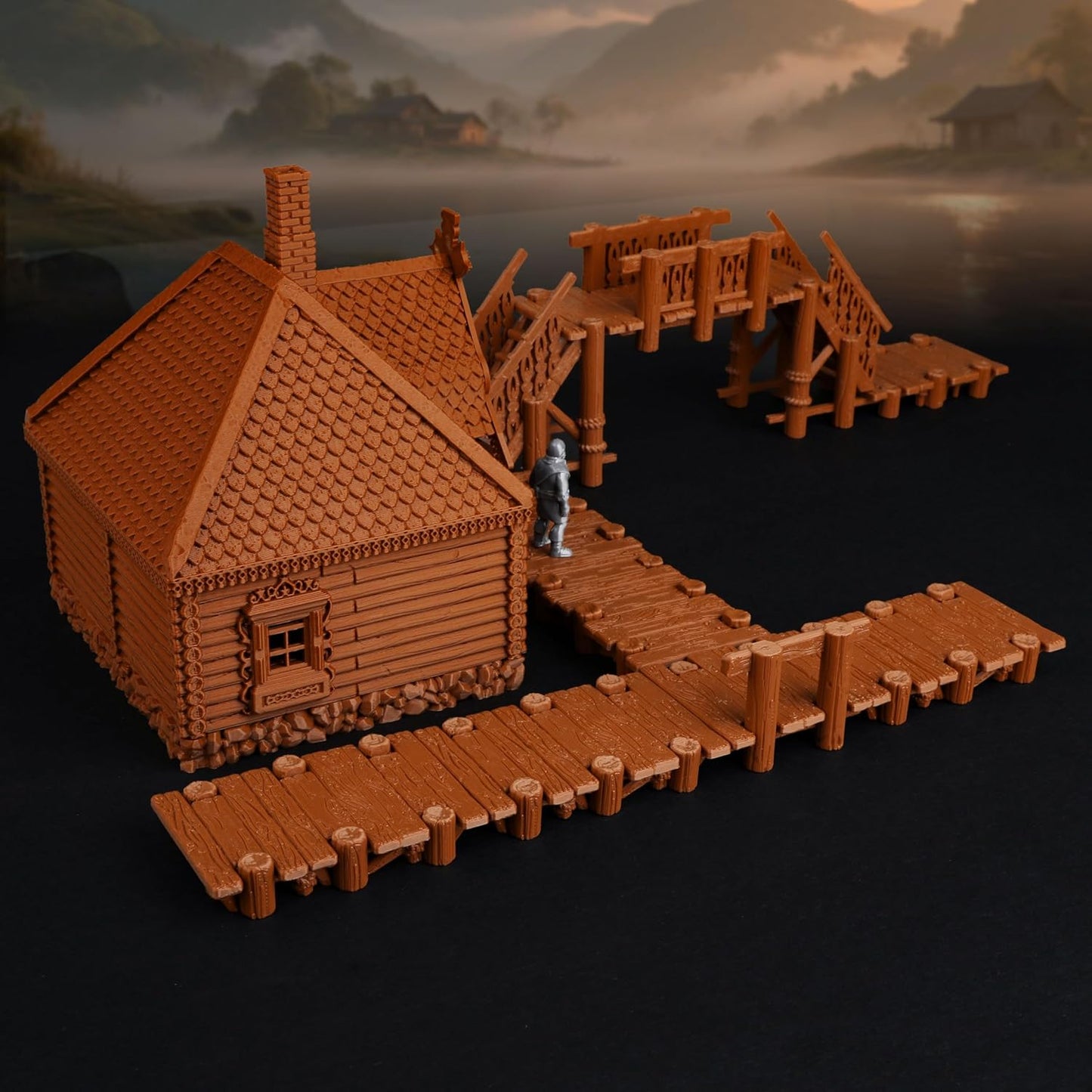 Modular Wharf RPG Terrain Set for Tabletop Roleplaying – Highly Detailed DND Accessories, TTRPG Buildings, Dungeons and Dragons Map Props for 28mm Miniatures-AF689