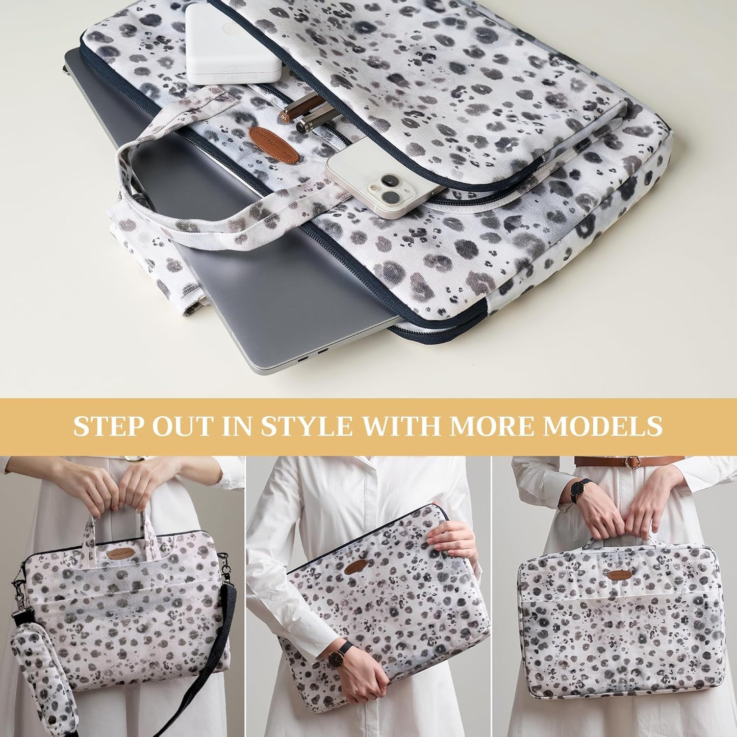 Maison d'Hermine Laptop bag with front pocket Stain and water repellent Cotton canvas