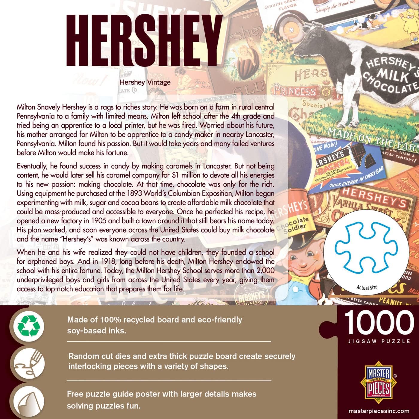 Baby Fanatics MasterPieces 1000 Piece Jigsaw Puzzle for Adults, Family, Or Kids - Hershey Vintage - 19.25"x26.75"