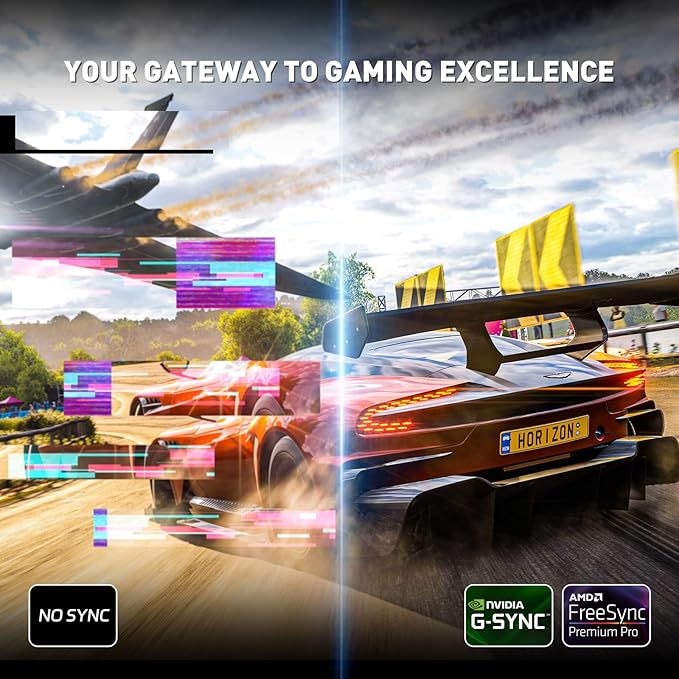 24 Inch FHD IPS Gaming Monitor, 180Hz, 1ms, HDMI VGA Ports VESA Compatible, Tilt Adjustable, Borderless Design, Multi-Screen Capability, AMD FreeSync & G-Sync Compatible, Build-in Speakers