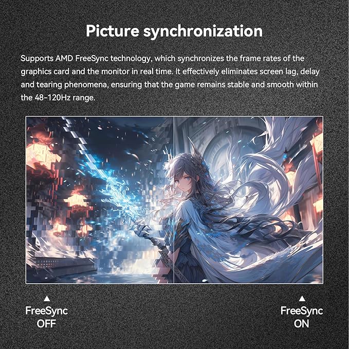 27" Full HD (1920 x 1080) Gaming Office Monitor Fast-IPS Panel FreeSync Compatible 120Hz Refresh sRGB 100% 16.70 Million Colors VESA 100 * 100mm Compatible HDMI & VGA Ports（R27 Velo）