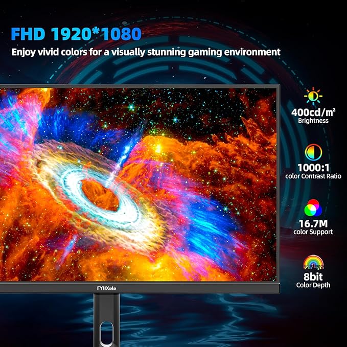 27 inch Gaming Monitor 380Hz, FHD 1080P, 0.5ms Frameless, Ultra Slim Computer Monitor, Height/Pivot/Swivel/Tilt Adjustable Vertical Monitor, Support FreeSync, VESA, DP*2, HDMI*2