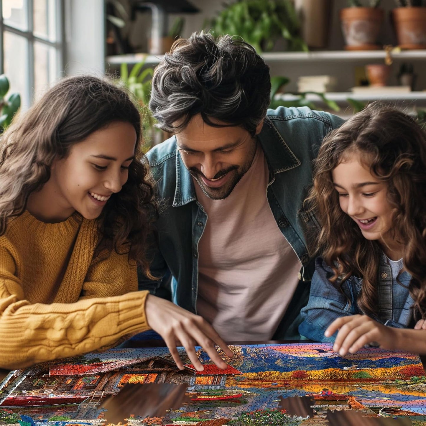White Mountain Family Retreat Fall Puzzles 1000 Pieces Scenic Lake Cabin Puzzle for Adults and Families