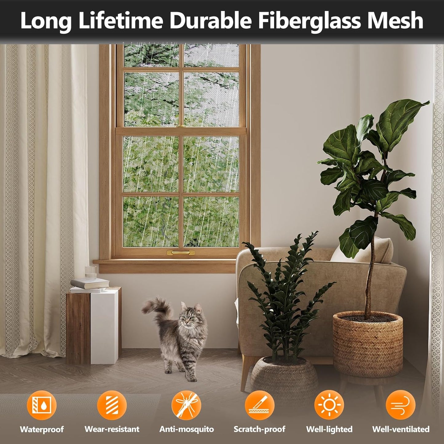 Window Screens Replacement Repair Kit, Black Screen Door Mesh Replacement Kit, Durable Fiberglass Mesh Roll with Tools for Windows Doors Patio and Porch, 39in x 118in