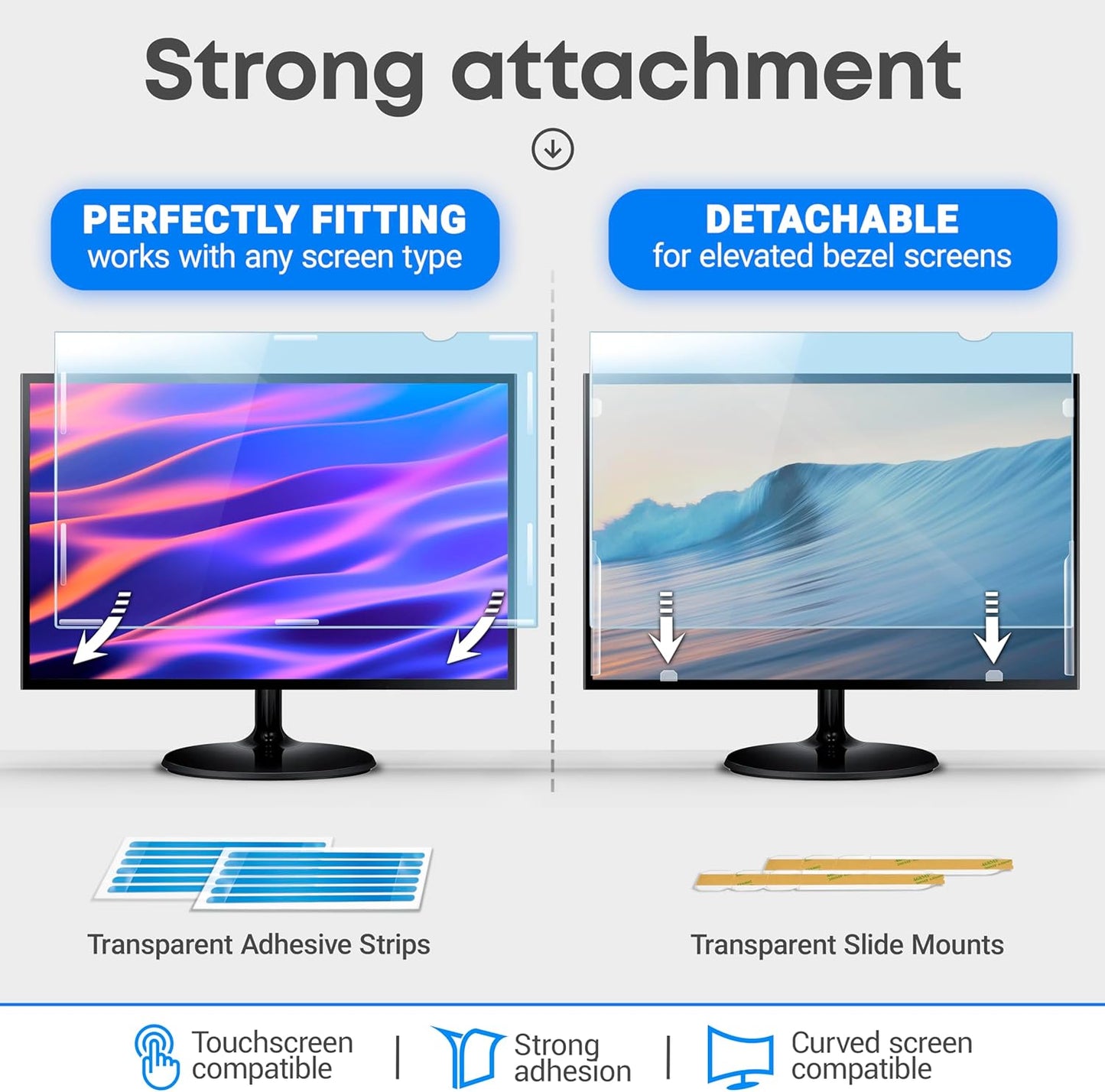 23 inch Blue Light Blocking Screen Protector Panel for 16:9 Widescreen Computer Monitor and Laptop - PC Anti-UV Eye Protection Filter Film - Anti-Scratch Diagonal Frame Shield [1 Pack]