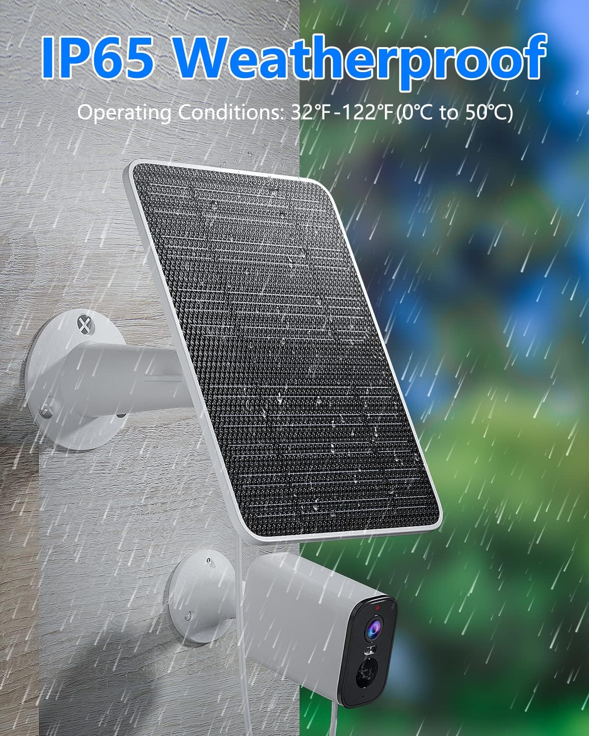 Solar Panel for Security Camera, 5W USB Solar Panel for DC 5V Security Camera, Micro USB & USB-C Port Solar Panel, IP65 Waterproof Solar Charger for Camera,360° Adjustable Mounting 13ft Cable, 4 Pack