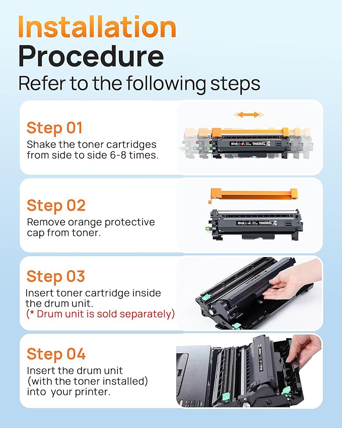 E-Z Ink Compatible TN830XL Toner Cartridge Replacement for Brother TN830XL TN830 TN 830 Toner Cartridges with Brother DCP-L2640DW HL-L2460DW HL-L2480DW HL-L2400D HL-L2405W Printer (2 x TN830XL Toner)