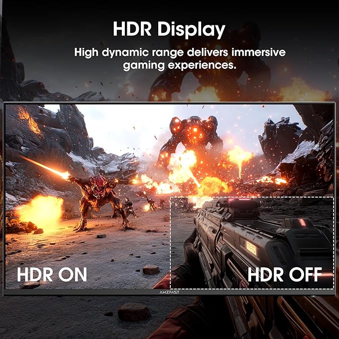 Amzfast 24 Inch Gaming Monitor 200Hz FHD 1080p Fast IPS Computer Monitor, 110% sRGB 1ms HDR Support Adaptive Sync, Eye Care VESA Mount HDMI 2.0 | Display Port 1.4 White Monitor, AMZG24X1W