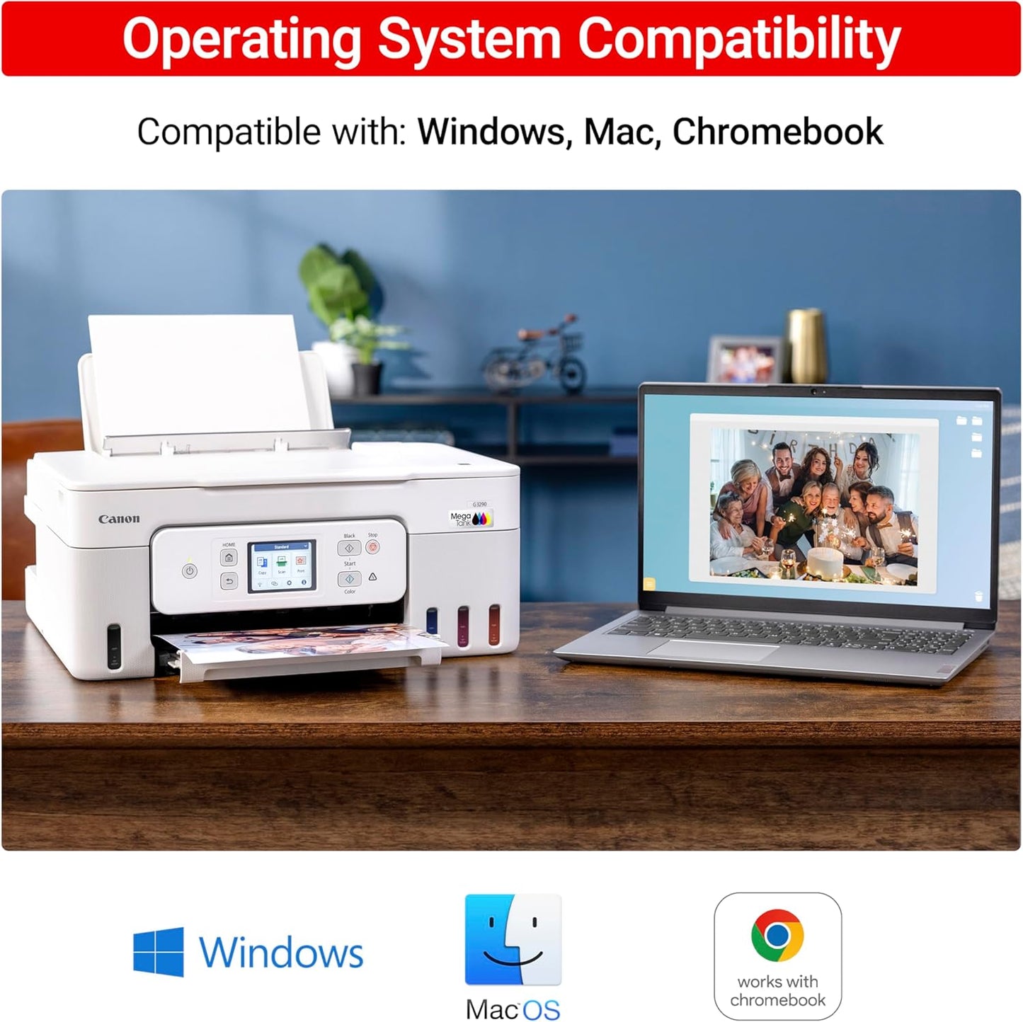 Canon Megatank G3290 All-in-One Wireless Supertank [Megatank] Printer | Print, Copy Scan | Mobile Printing |2.7" LCD Color Touchscreen | Auto Duplex