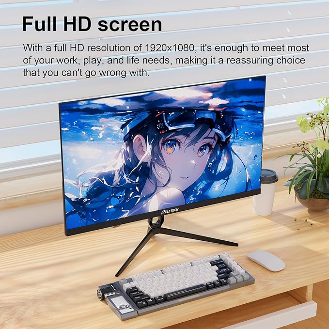 21.5-inch Full HD (1920 x 1080) Gaming Office Monitor,100Hz, 100% sRGB,VA Panels Computer Monitor, VESA 75 * 75mm Compatible, 3000:1 Contrast Ratio, HDMI & VGA Ports (R21 Luma)