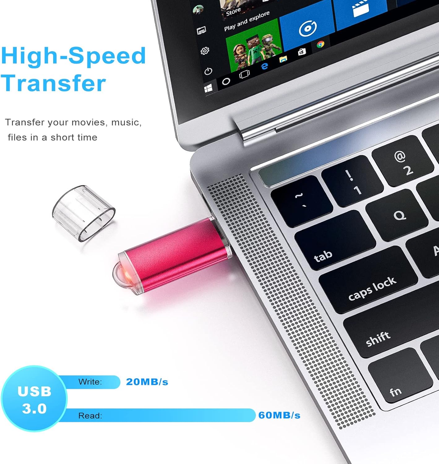 TOPESEL 32GB 10Pack 3.0 USB Flash Drive High Speed 32G Thumb Drive Memory Stick for PC Laptops Tablets TVs Car Audio(5 Mixed Colors: Black Blue Green Red Silver)