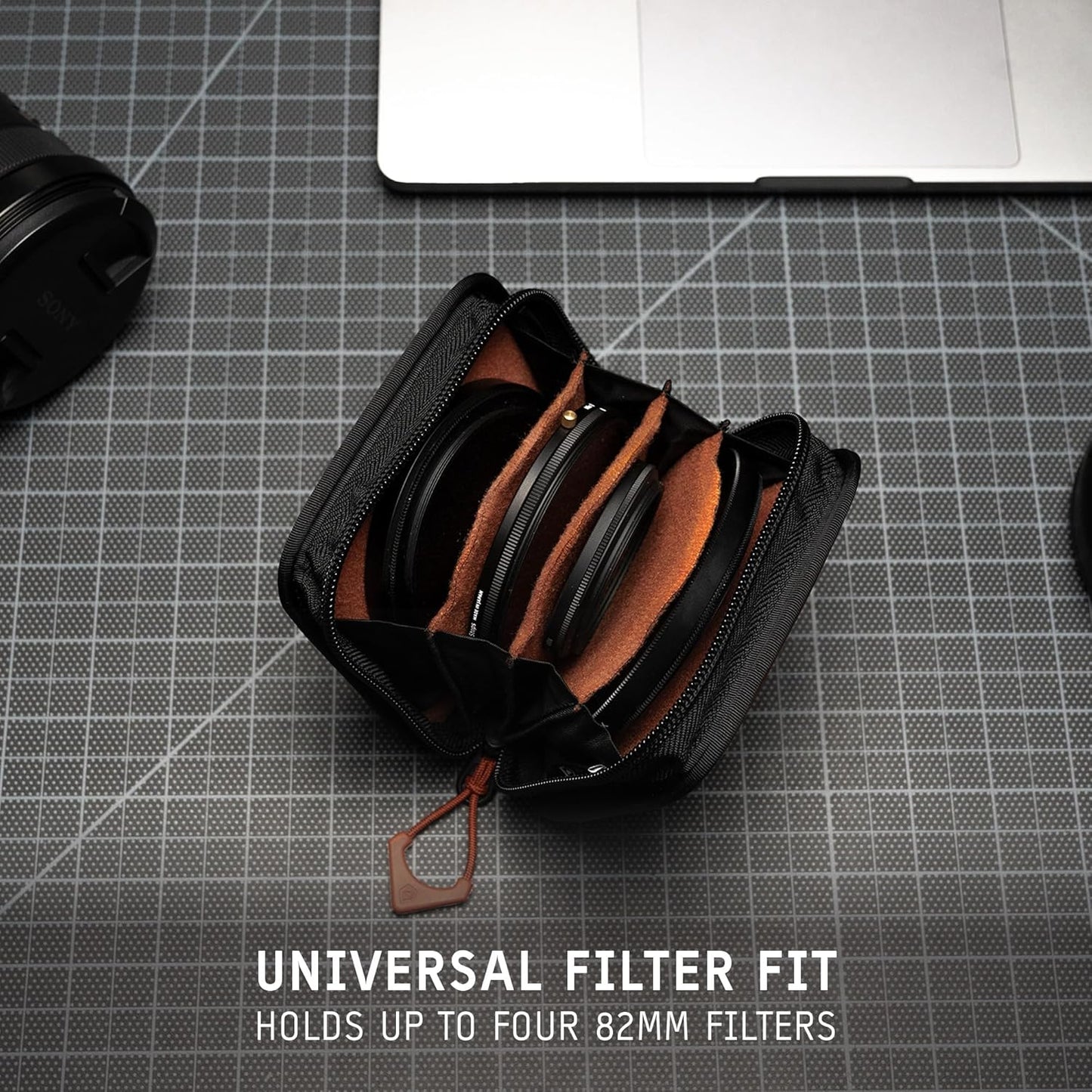 WANDRD Lens Filter Case - Store 4 Filters in Your Camera Backpack or Camera Case, Protect Photography Accessories from Scratches, Dust & Impact (Sedona Orange)