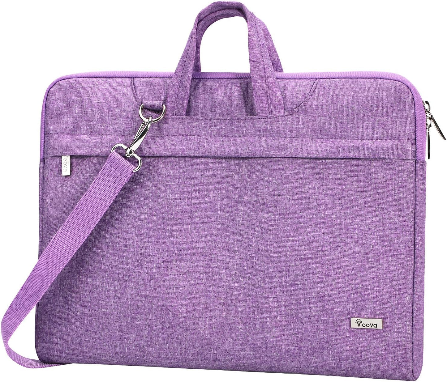 Voova Laptop Bag 17 17.3 Inch Water-resistant Laptop Sleeve Case with Shoulder Straps & Handle, Computer Case Cover Slim Briefcase Compatible with 17-18” Hp Dell Asus Acer, Lavender