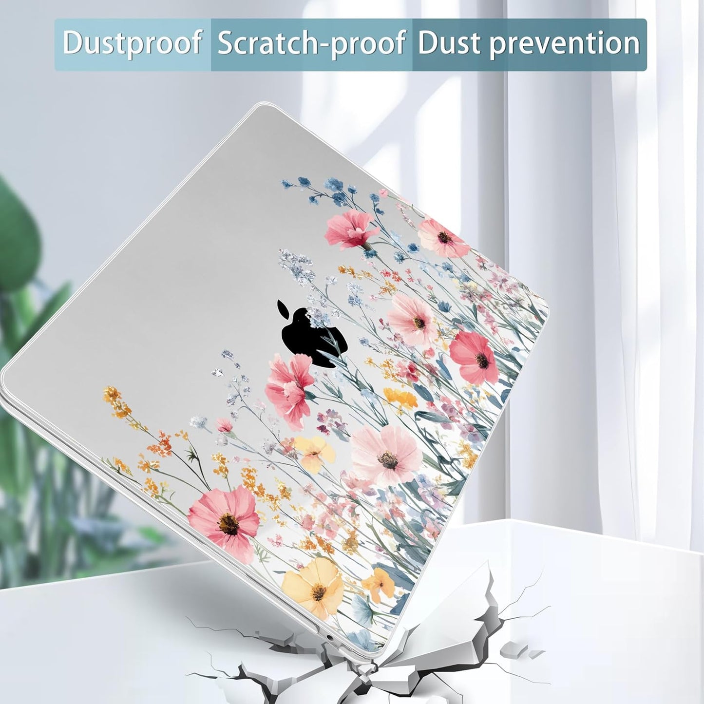 May Chen for MacBook Air 13.6 Inch Case 2025/2024/2023/2022 Release (Model A2681 A3113 A3240, M2 M3 M4 Chip) – Hard Shell Laptop Cover with Keyboard Cover & Screen Protector，Wildflower