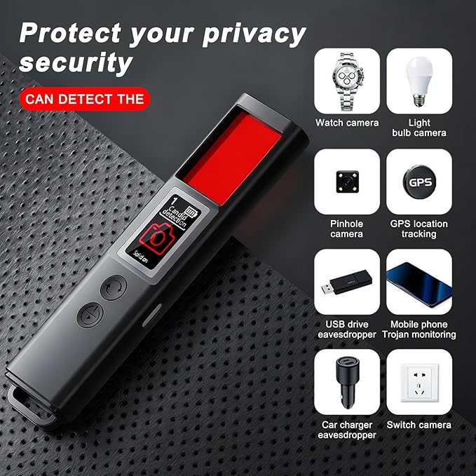 Hidden Camera Detector, Wireless Signal Scanner, Camera Finder, GPS Tracker Detector 5 Levels Sensitivity 4 Working Modes for Home, Office, Hotel, Car, Travel