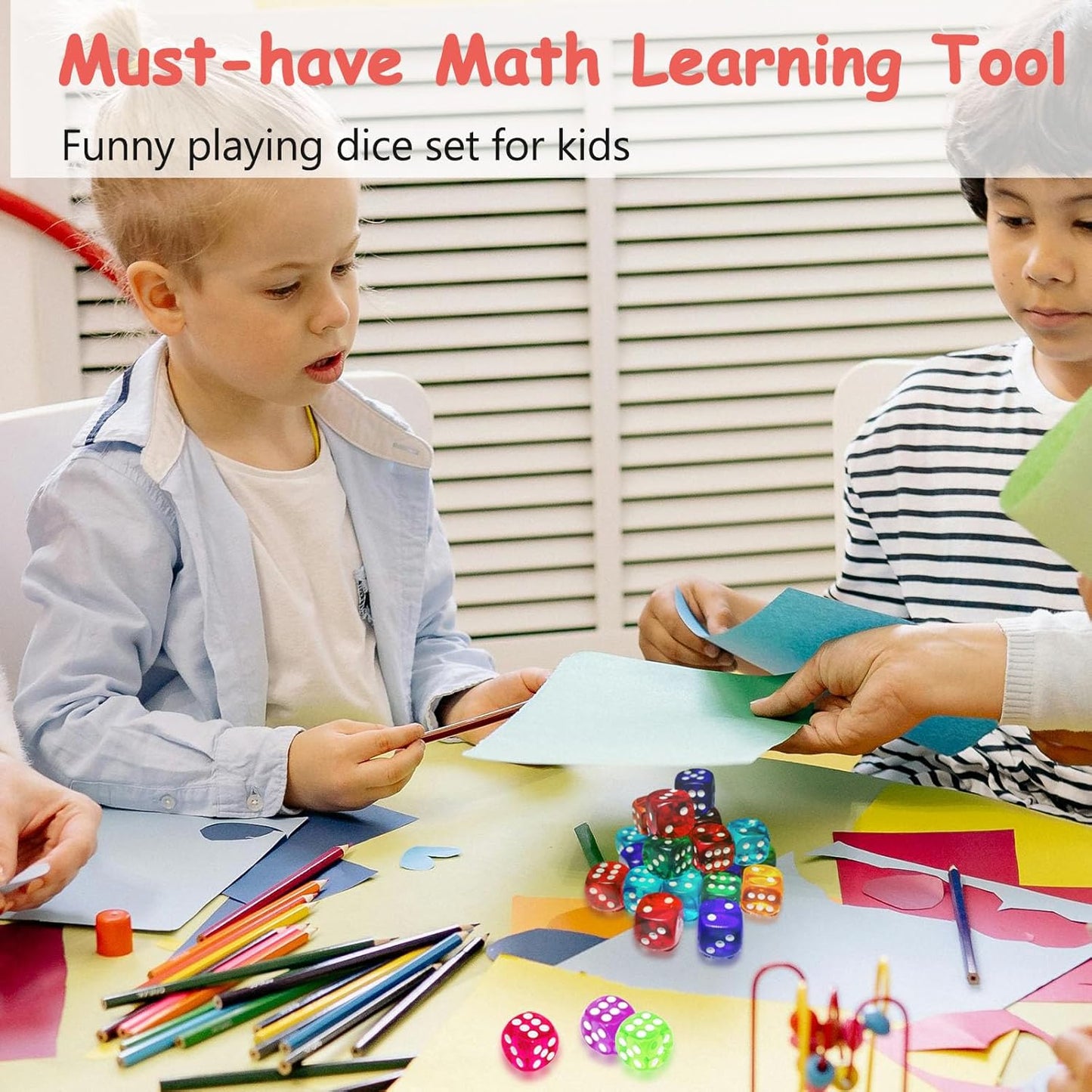 300 Pieces Colored Dice Bulk Set 14 MM 6 Sided Standard Dices for Classroom Teaching Board Game Playing and Rolling, 10 Colors