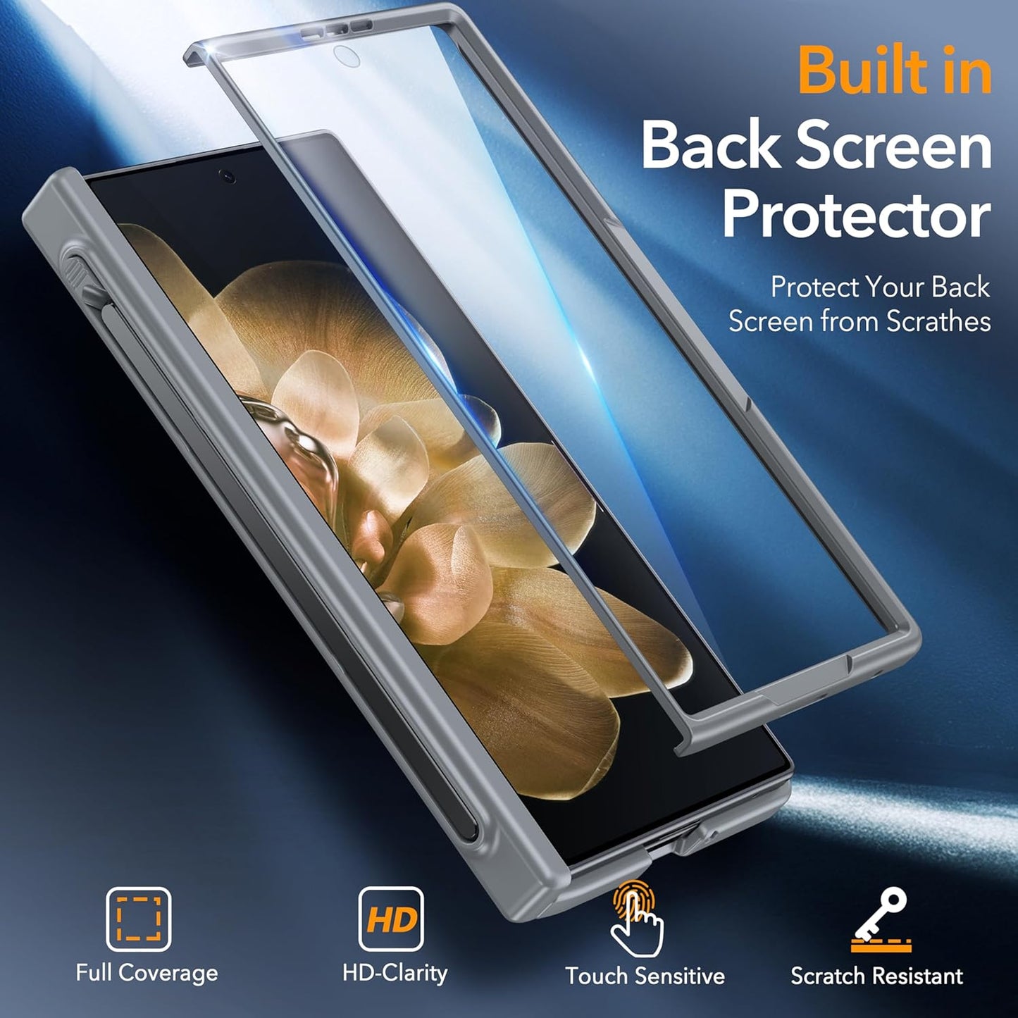 Oneagle Magnetic for Samsung Galaxy Z Fold 7 Case Built in Screen Protector Translucent [Fit for MagSafe] [S Pen Holder Slot] [Hinge Protection] MIL-Grade Shockproof Matte Case for Galaxy Z Fold 7