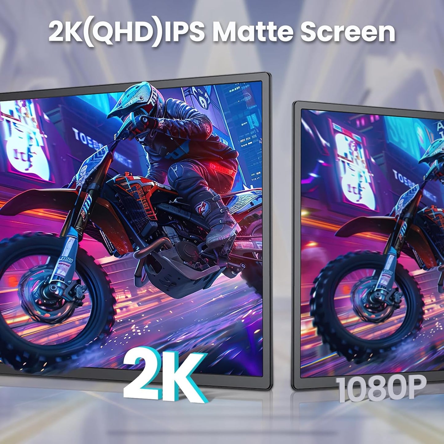 2K 180Hz Portable Monitor,23.8" 2560x1440 QHD 120% SRGB IPS FreeSync Gaming Moniter USB-C HDMI Large Work Home Office Second Monitor VESA Mountable, Adjustable Tilt & Height for Laptop, PS4,Xbox