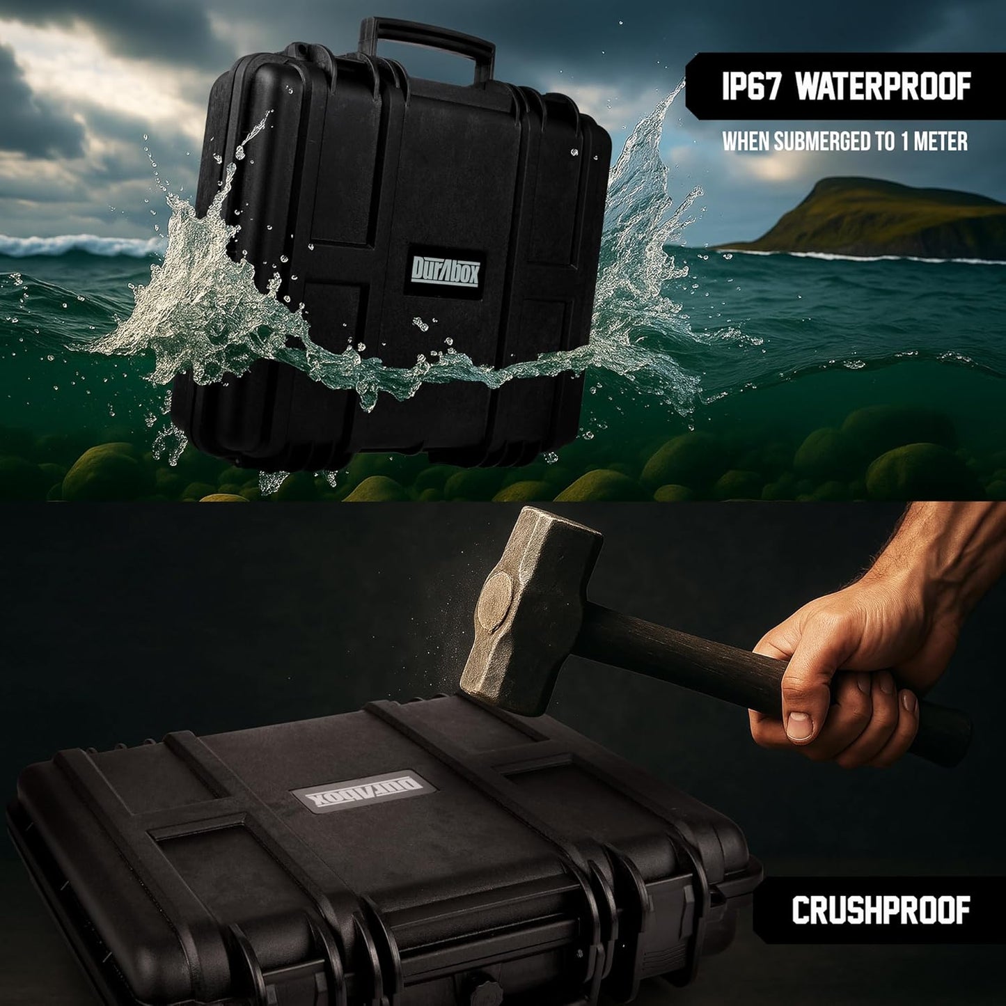 All Weather Hard Case 16 x 14 x 4” - TSA Approved Hard Shell Travel Case with Customizable Foam for Laptops, Electronics, Guns, Pistols and Other Gear