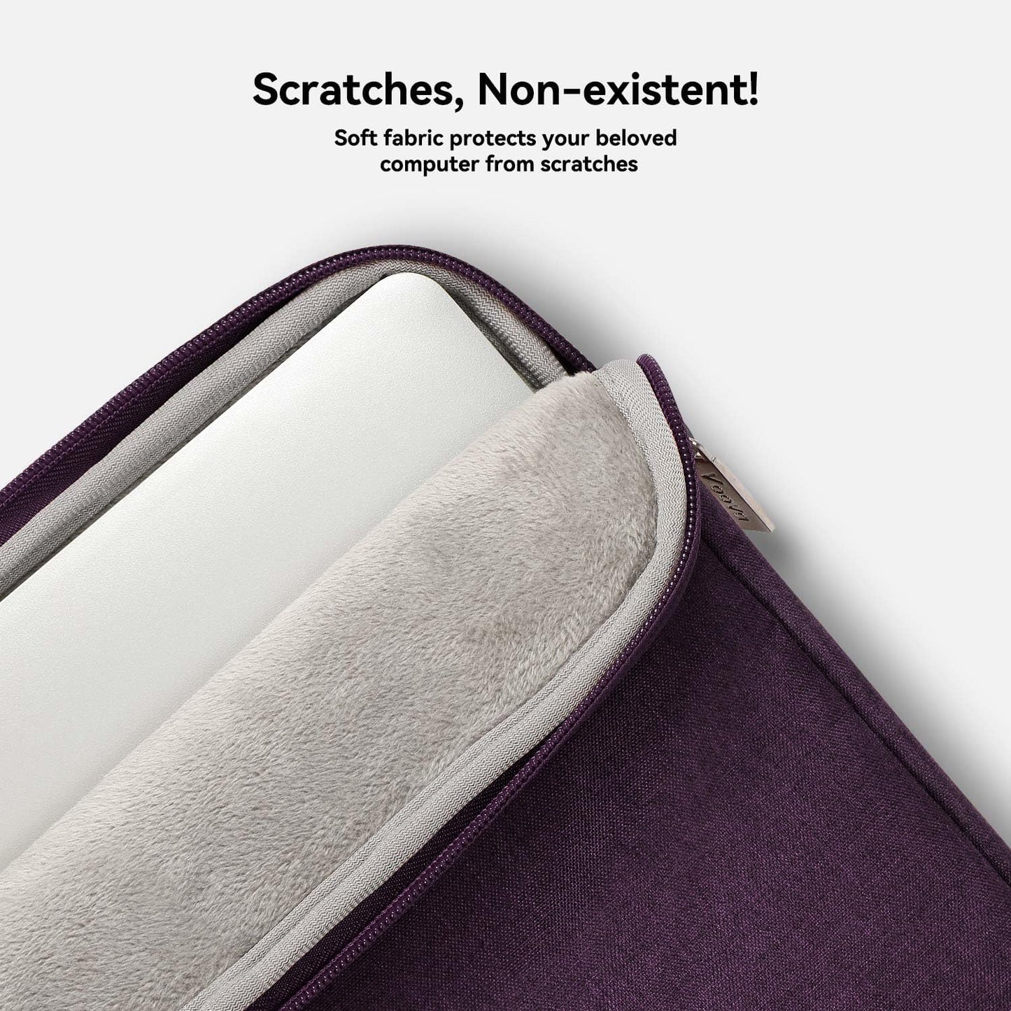 Voova Laptop Bag 17 17.3 Inch Water-resistant Laptop Sleeve Case with Shoulder Straps & Handle, Computer Case Cover Slim Briefcase Compatible with 17-18” Hp Dell Asus Acer, Dark Purple