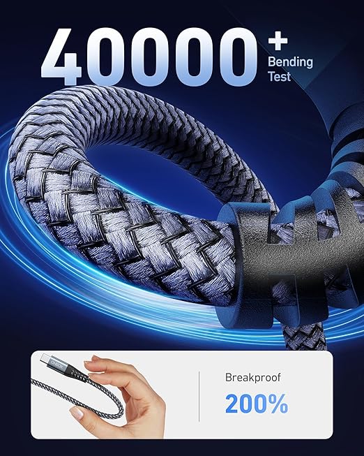 USB to USB C Cable 60W Fast Charging [2 Pack 6FT], USB A to USB C Cable for CarPlay, Durable Braided USB Type C iPhone Charger USBC Cord for iPhone 17/16/15/Pro Max/Plus, Samsung Galaxy S23 and More