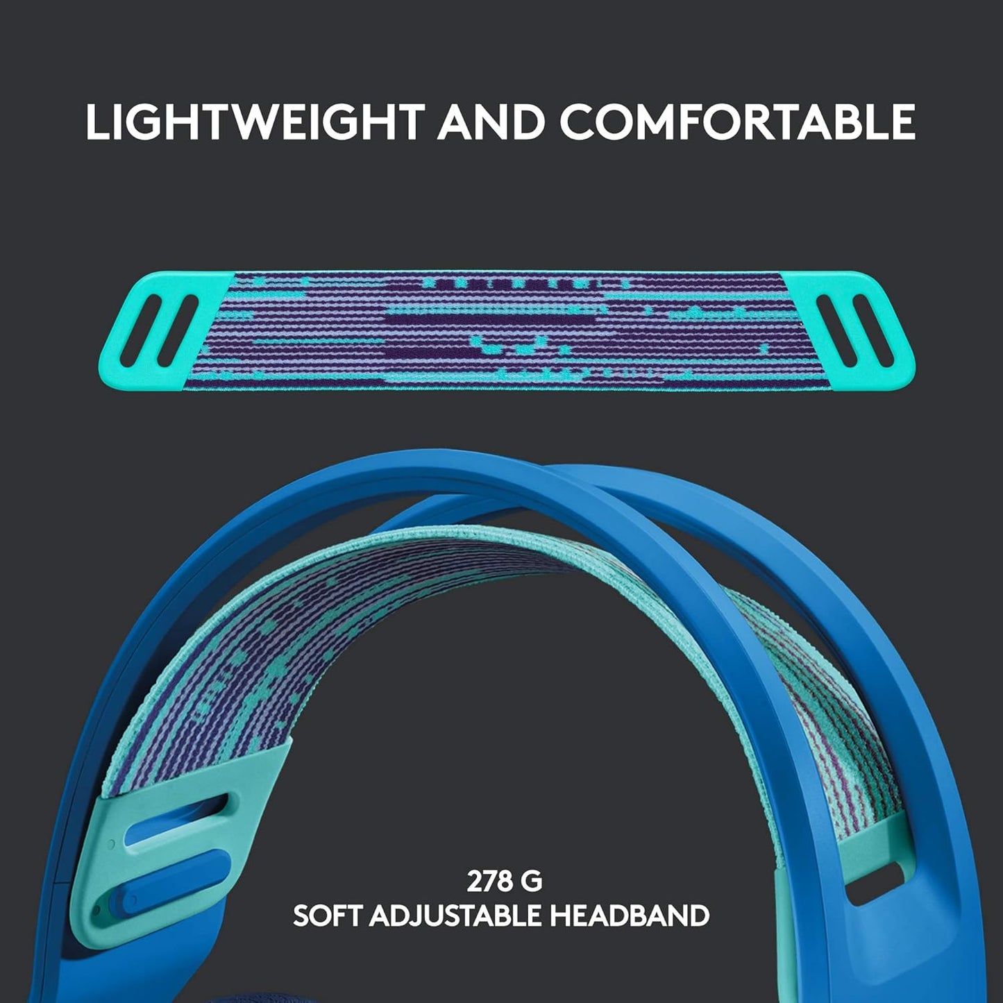 Logitech G733 Lightspeed Wireless Gaming Headset, Suspension Headband, Lightsync RGB, Blue VO!CE Mic, PRO-G Audio – Blue, Gaming Headset Wireless, PC, PS5, PS4, Switch Compatible