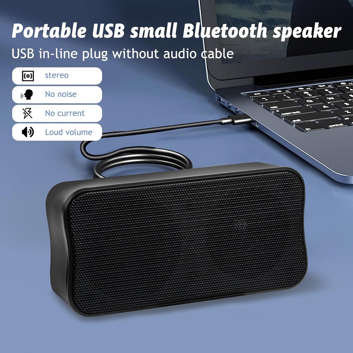 USB Small Computer Speaker Bar, USB Mini Computer Speakers, Laptop Speaker, Computer Speakers for Desktop PC, Plug and Play, Protable PC Sound Bar for Office Home School