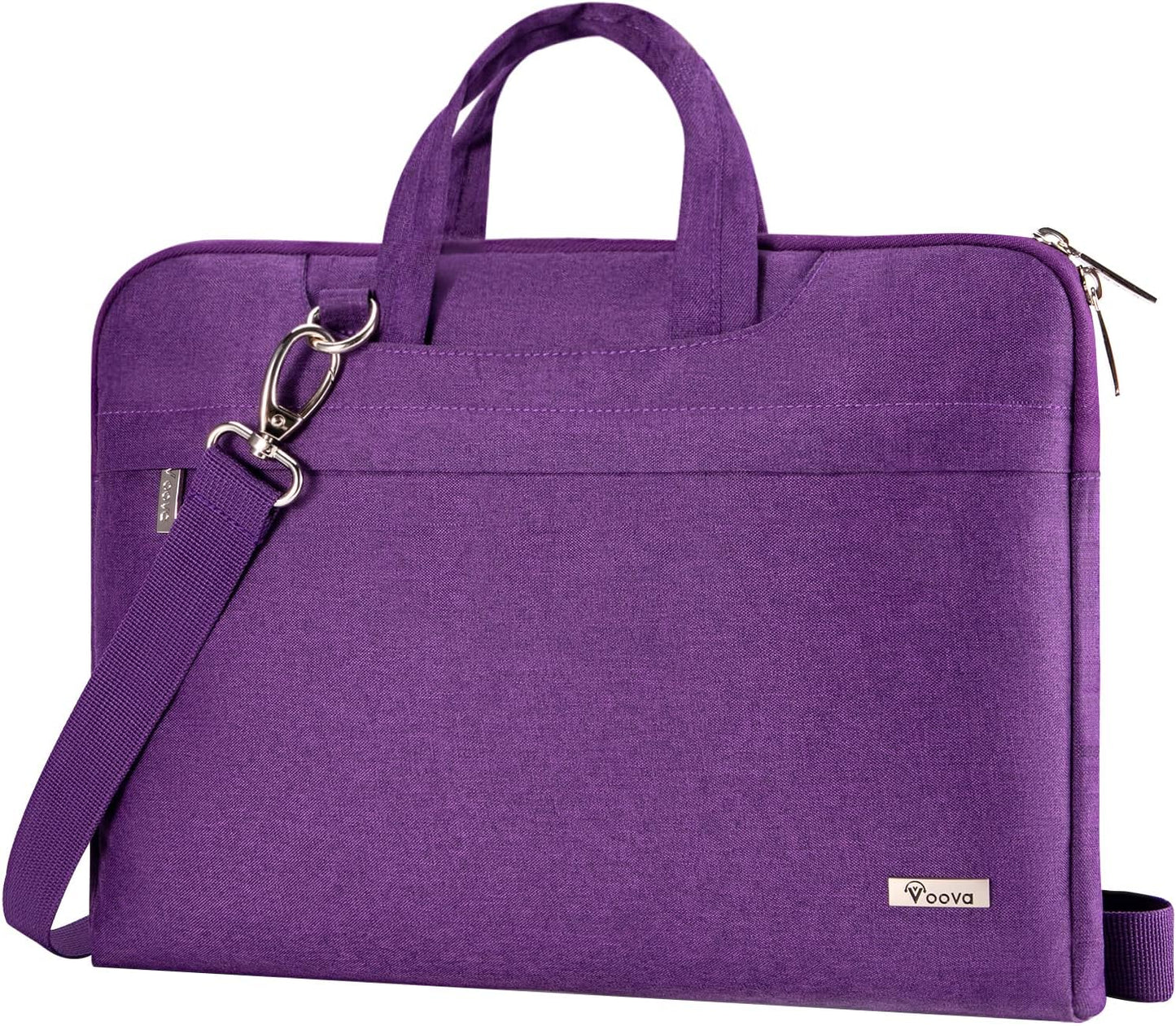 Voova Laptop Bag 15.6 Inch for Women, Waterproof Computer Sleeve Carrying Case with Shoulder Straps & Handle Compatible with Macbook Air 15, MacBook Pro 15/16, 15-16 Inch Hp Dell Lenovo Asus, Purple
