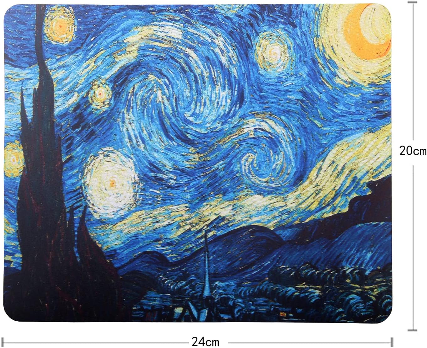 Mouse Pad, Gaming Mouse Pad, Non-Slip Rubber Base Mouse Mat with Designs for Laptop, Computer & Office, 9.5 x 7.9 x 0.12 inches (Starry Night)