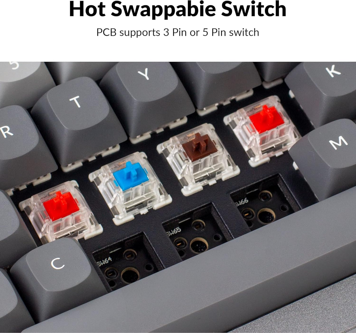 Keychron Q2 Wired Custom Mechanical Keyboard, QMK/VIA Programmable Macro, Full Aluminum, Hot-Swappable Gateron G Pro Blue Switch, 65% Layout Double Gasket Compatible with Mac and Windows - Grey