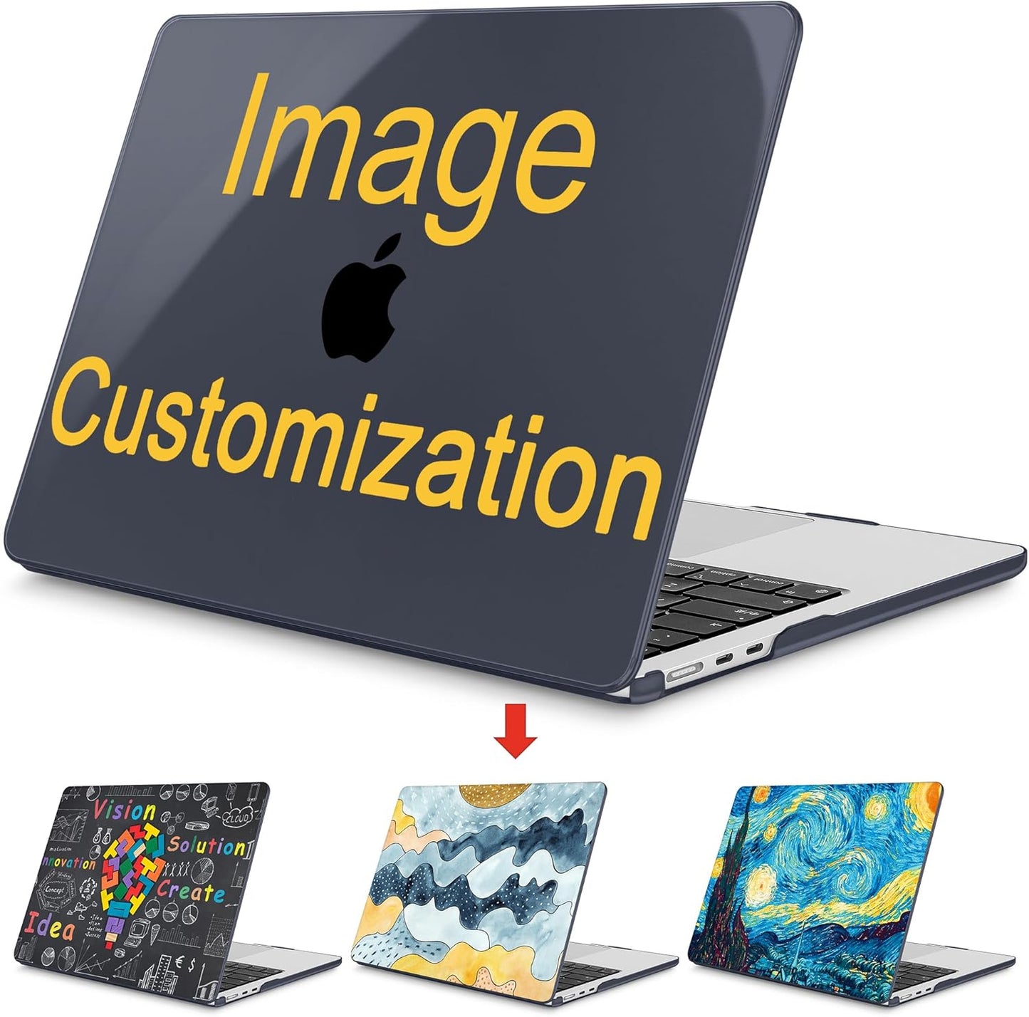 Mektron Custom Photo Case for MacBook Air 13.6 Inch 2022 2023 2024 2025 Release A2681 M2/A3113 M3 /A3240 M4 Chip with Liquid Retina Display Touch ID, DIY Plastic Hard Shell Cover for MacBook Air 13.6"