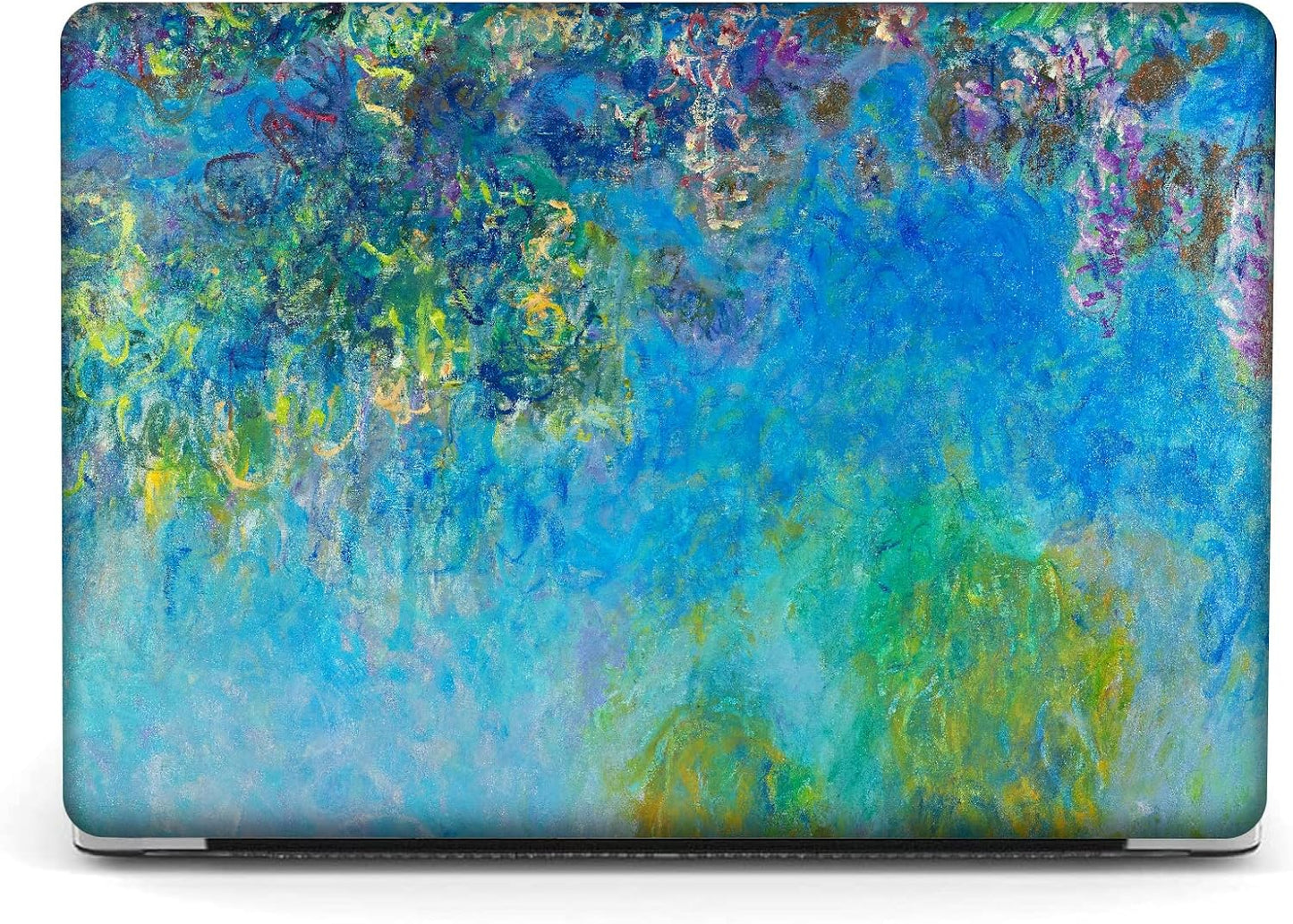 Compatible with MacBook Pro 13 inch Art Case Skin, 2022, 2021, 2020-2016 Release A1706/A1989/A2159 Plastic Watercolor Hard Shell with Keyboard Cover & Screen Protector (Wisteria by Claude Monet)