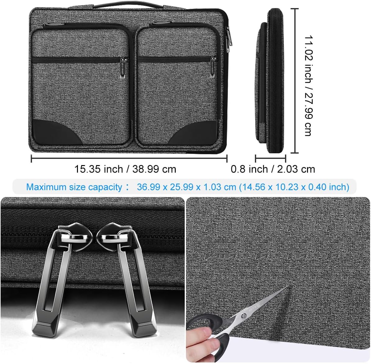ZINZ Laptop Case 15 15.6 16 inches Sleeve Slim Briefcase Spill-Resistant Handbag for Most Popular 15" 15.6" 16" Notebooks，G01BK02