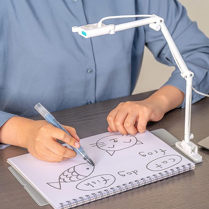 OKIOCAM S-4K 8MP Document Camera and Webcam 2-in-1 with OKIOPoint Smart Visual Pointer, Document Camera for Teachers, Compatible w PC, Mac, Chromebooks