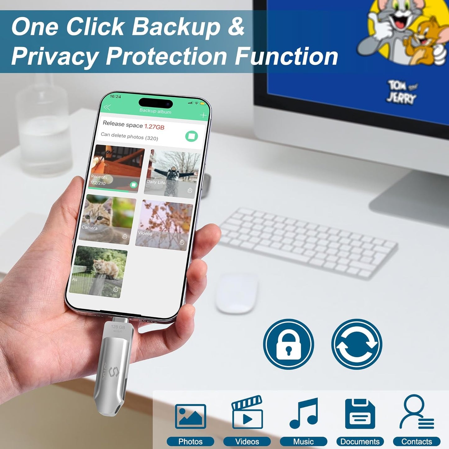 Photo-Stick-iPhone-16-Thumb-Drive 256GB Flash-Drive-iPhone-15-Photo-Storage iPhone Backup Stick For Photo Video Contact iPhone-Photo-Transfer-Stick iPad USB C Memory Photo-Stick-Android iPad-USB-Drive